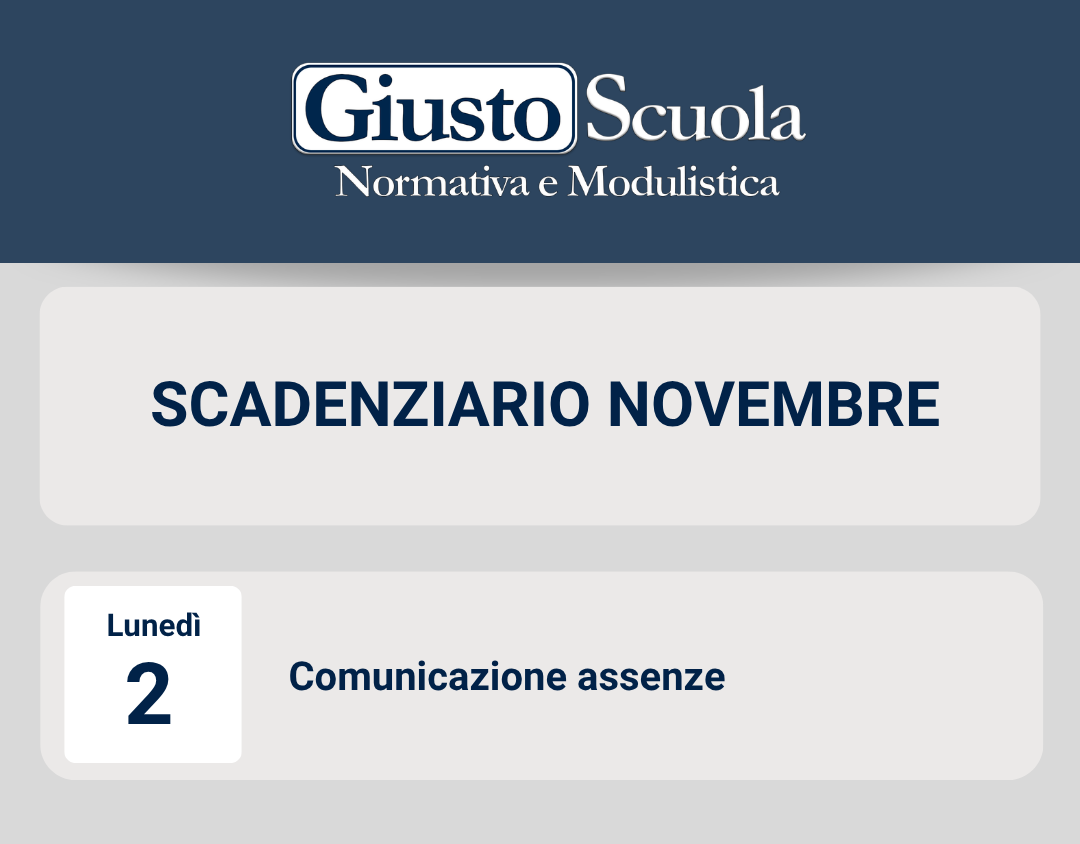 SCADENZIARIO NOVEMBRE